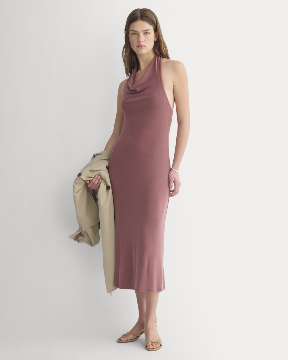 Cowlneck Halter Dress in Butterknit