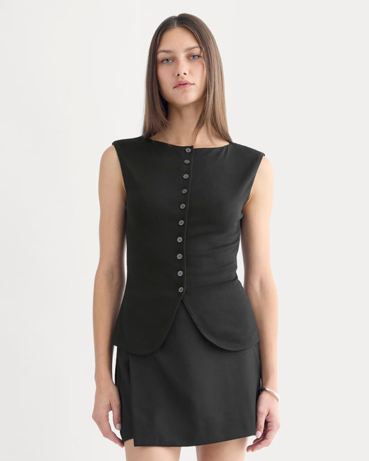 womens-sleeveless-button-up-butterluxe-black | primary
