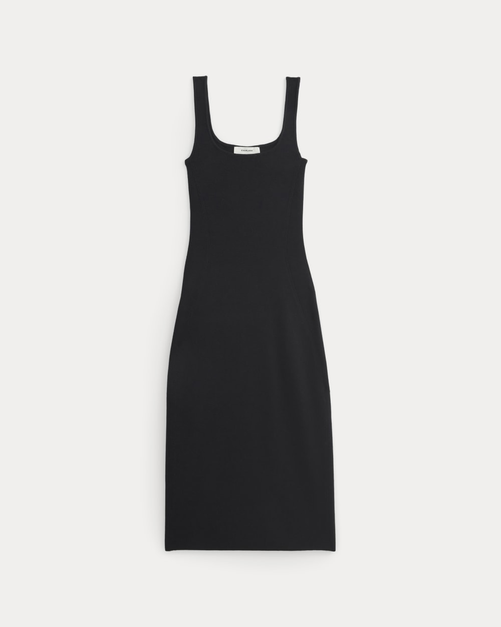 womens-knit-square-neck-midi-dress-black | alt