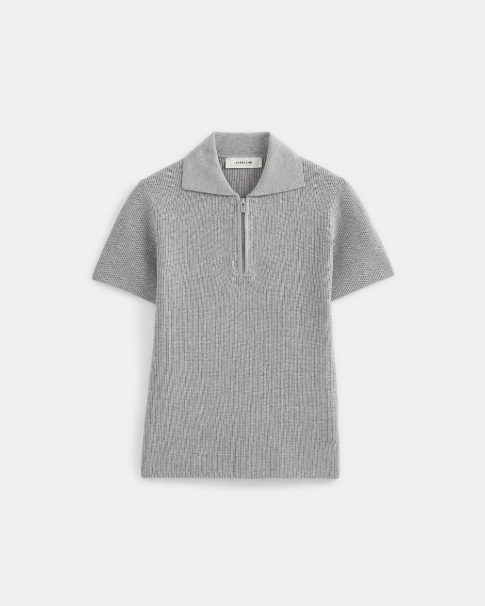 womens-knit-quarter-zip-polo-light-heathered-grey | alt