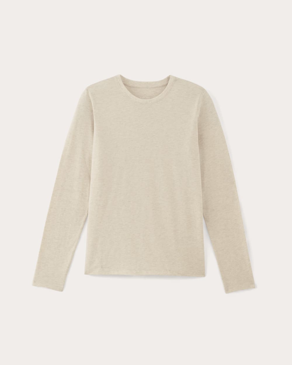 womens-essential-slim-long-sleeve-crew-heathered-oat | alt