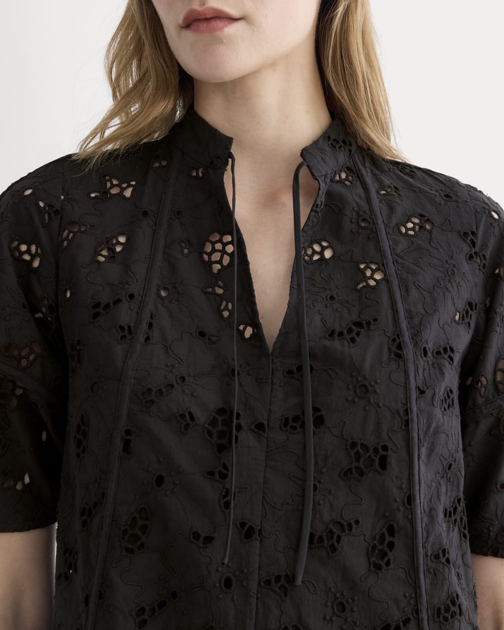 Everlane Eyelet Midi Dress In Black, Size XXS, Cotton Everlane Eyelet Midi Dress In Black, Size XXS, Cotton