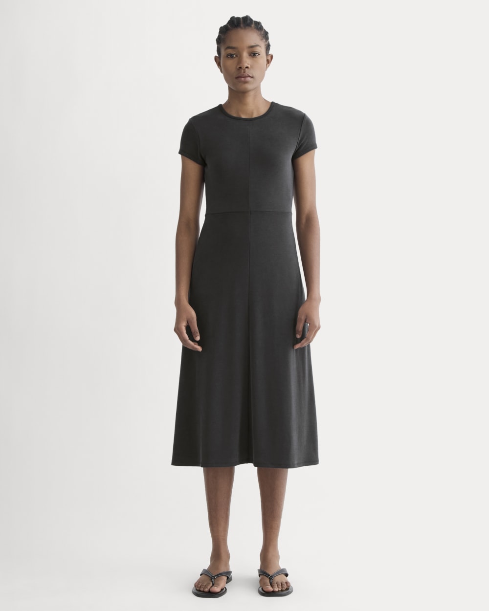 womens-midi-tee-dress-in-butterknit-black | primary