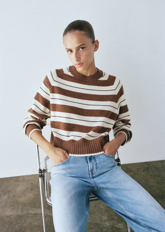 The Boxy Crew in Cashmere | Brown