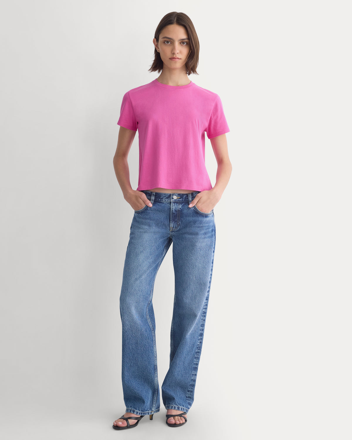 The Box-Cut Tee in Essential Cotton | Rose Violet | No Pocket