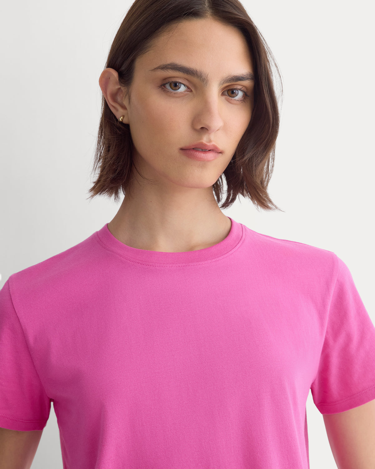 The Box-Cut Tee in Essential Cotton | Rose Violet | No Pocket