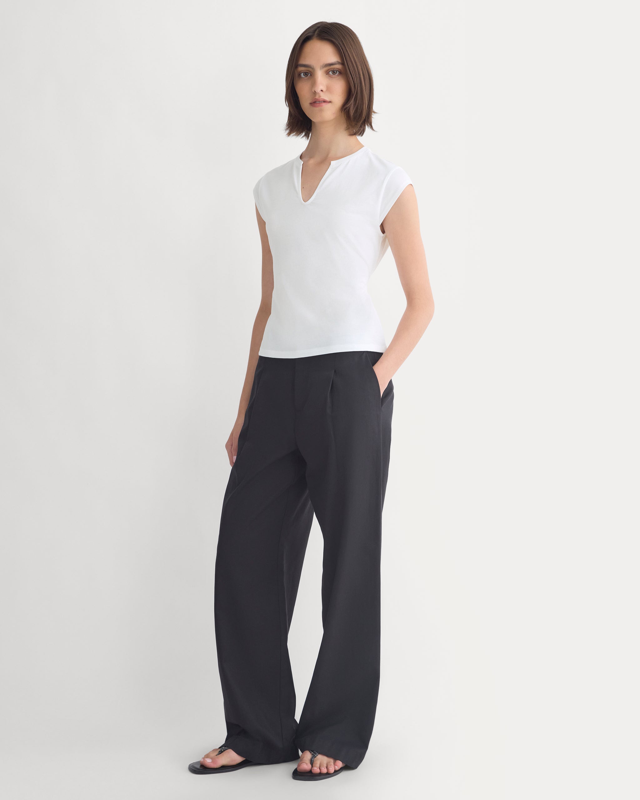 Tie-Back Tee in Organic Cotton | White