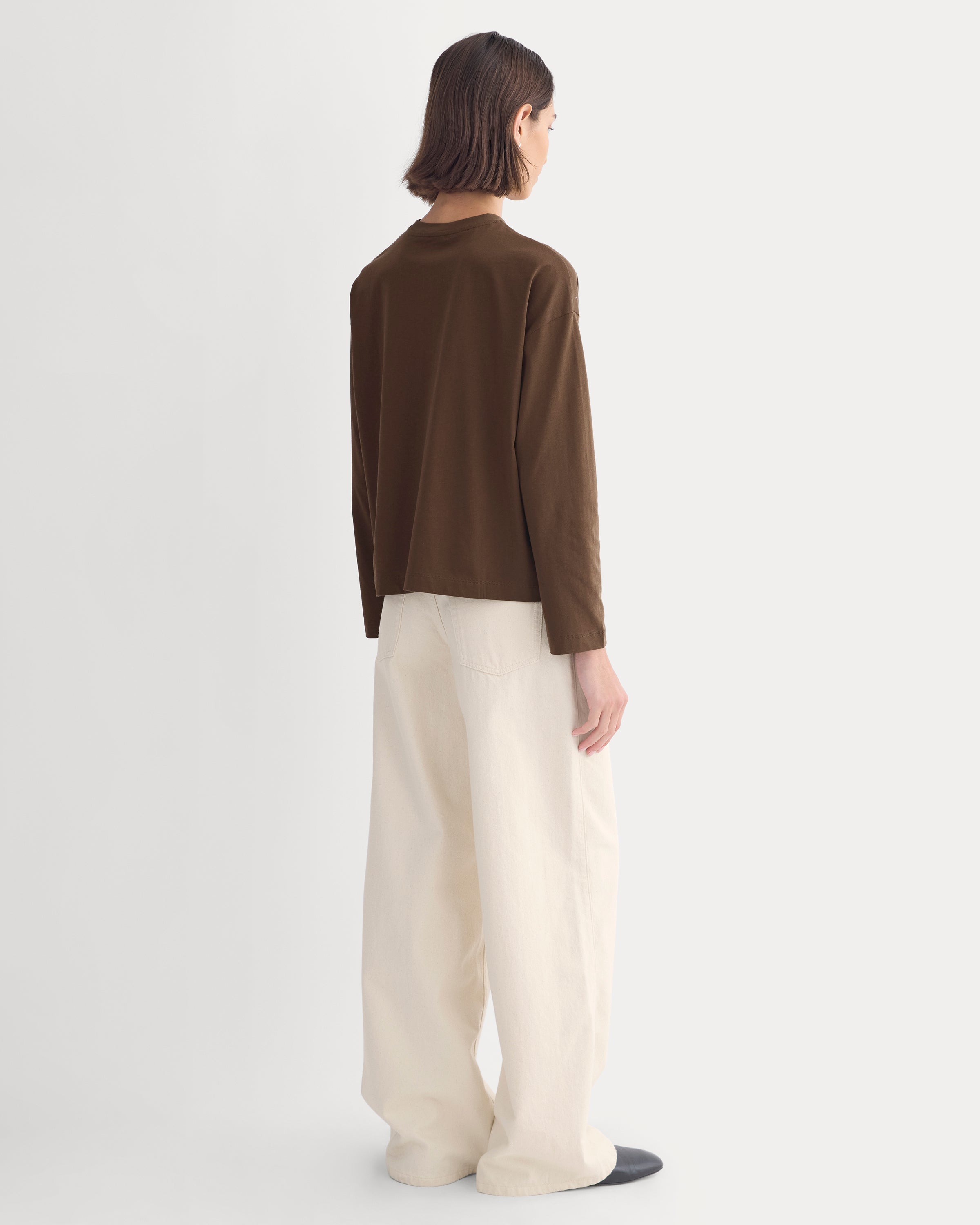 Forever Jersey Boxy Long-Sleeve Crew | Cocoa – Everlane