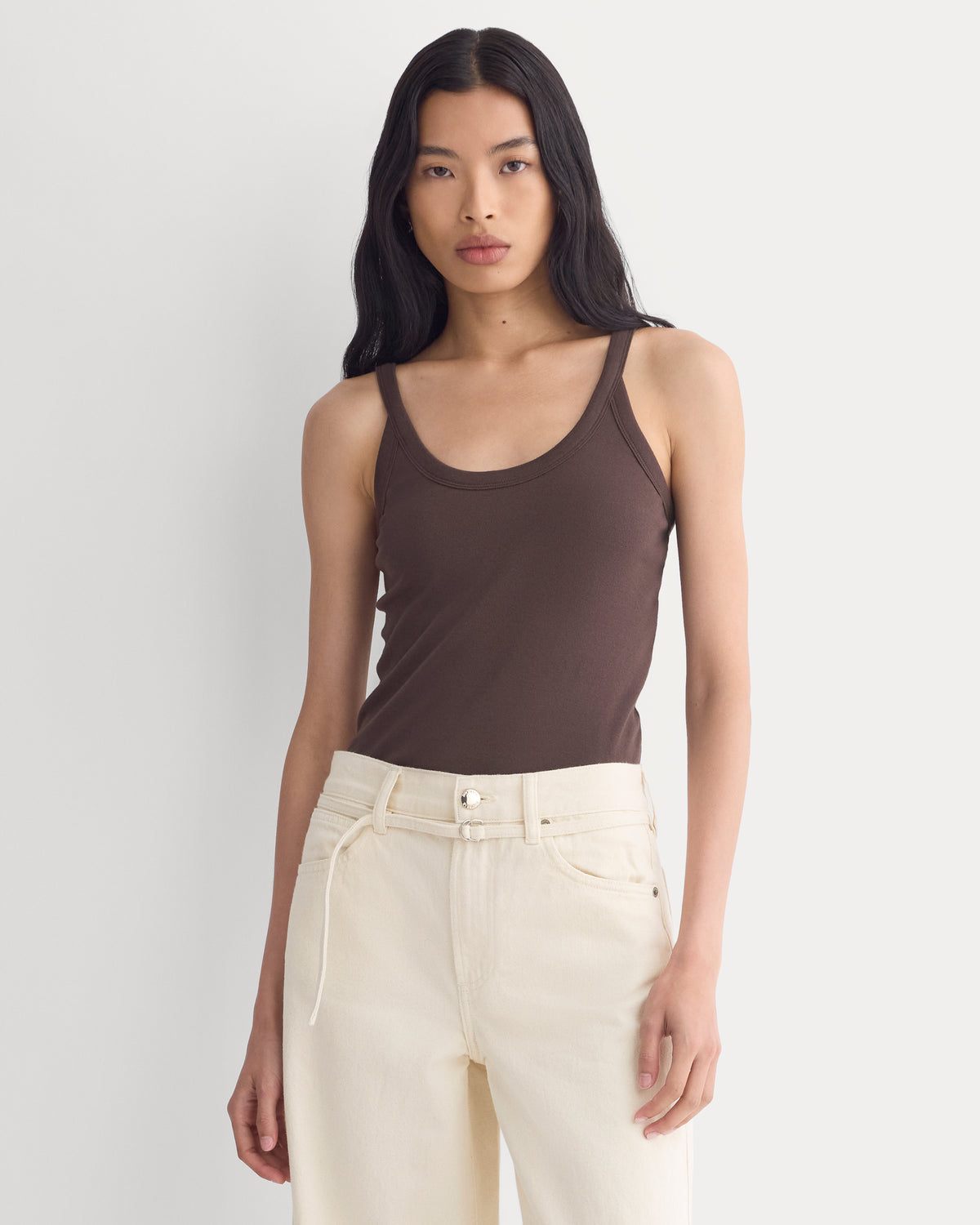 RetroSoft U-Neck Tank | Coffee Bean