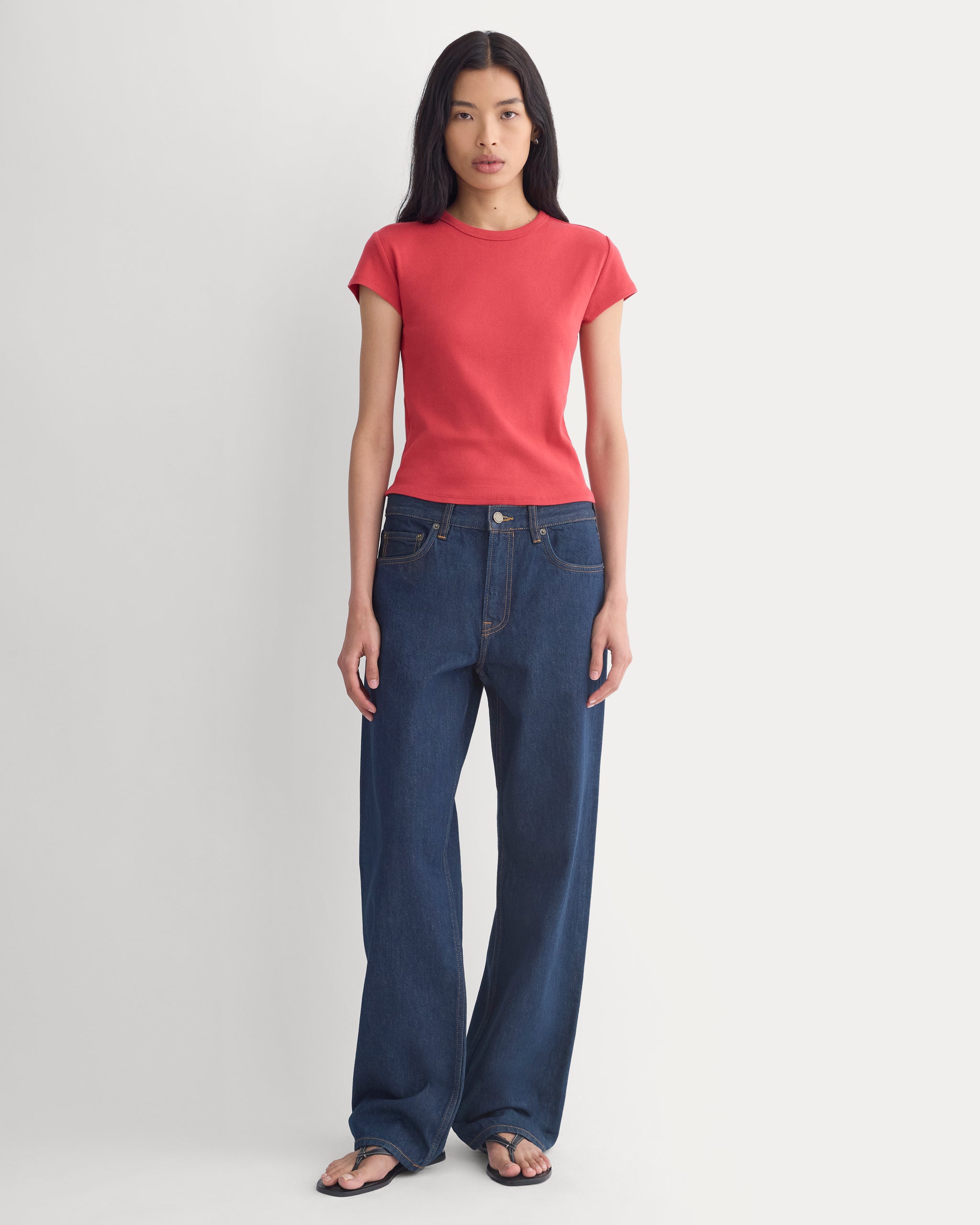 RetroSoft Cotton Crew | Vintage Red