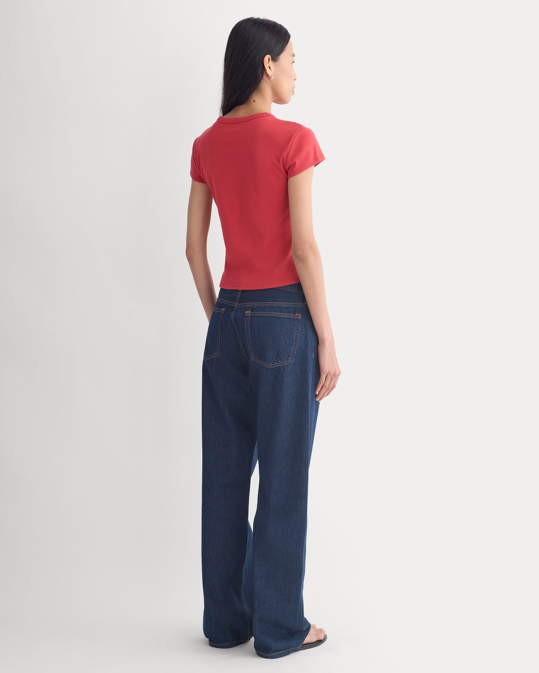 RetroSoft Cotton Crew | Vintage Red