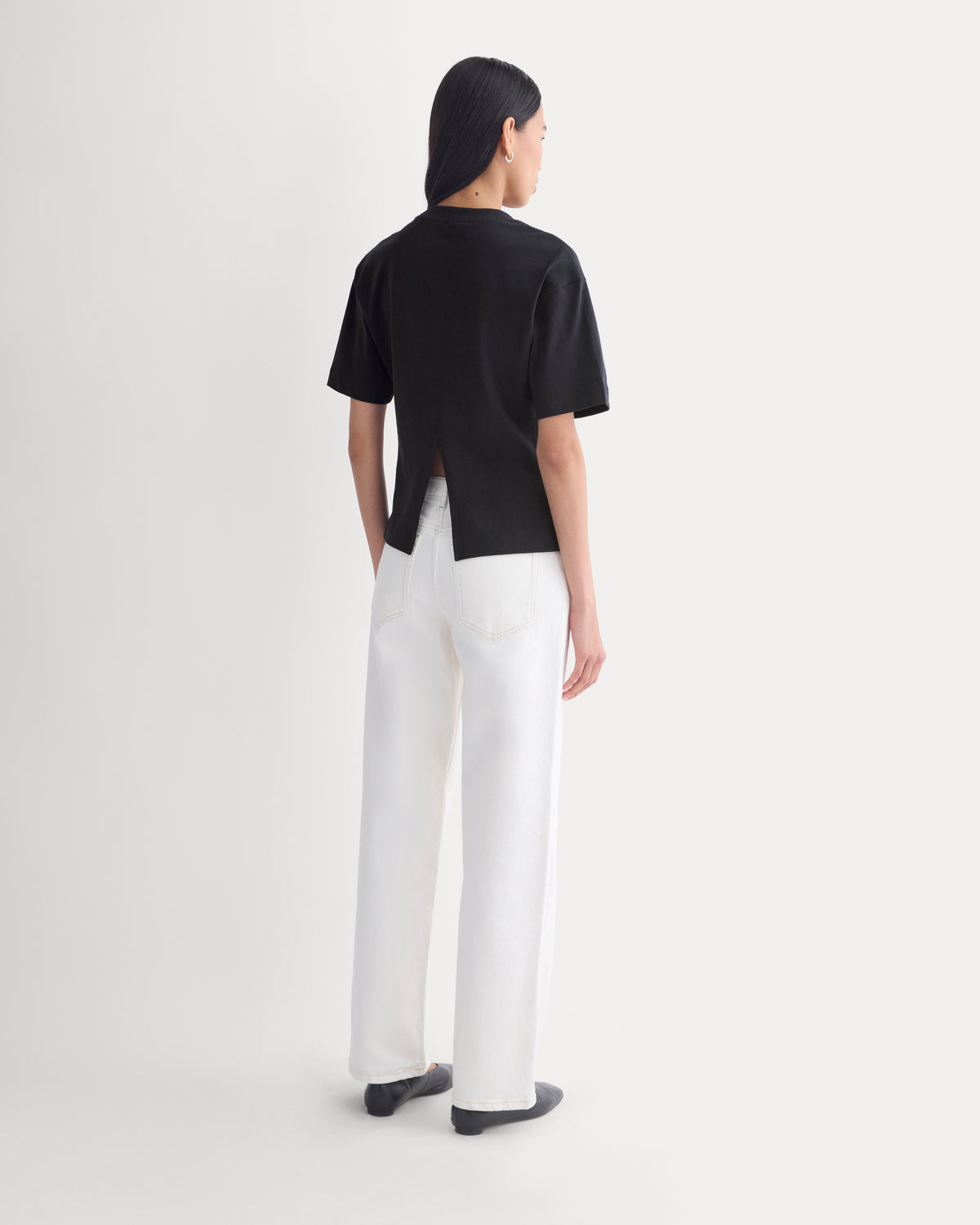 Premium Weight Back Slit Tee | Black