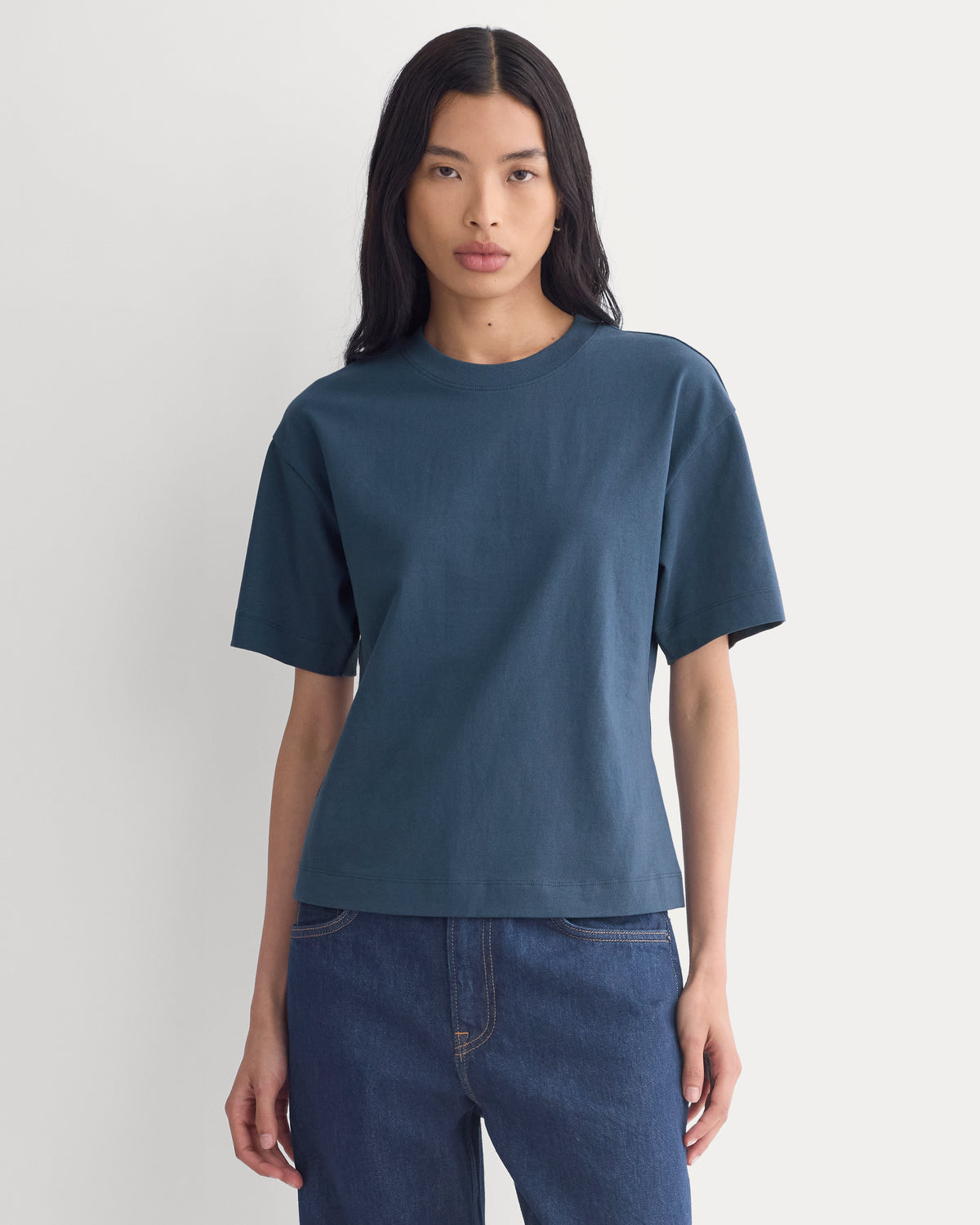 Premium Weight Back Slit Tee | Midnight Navy