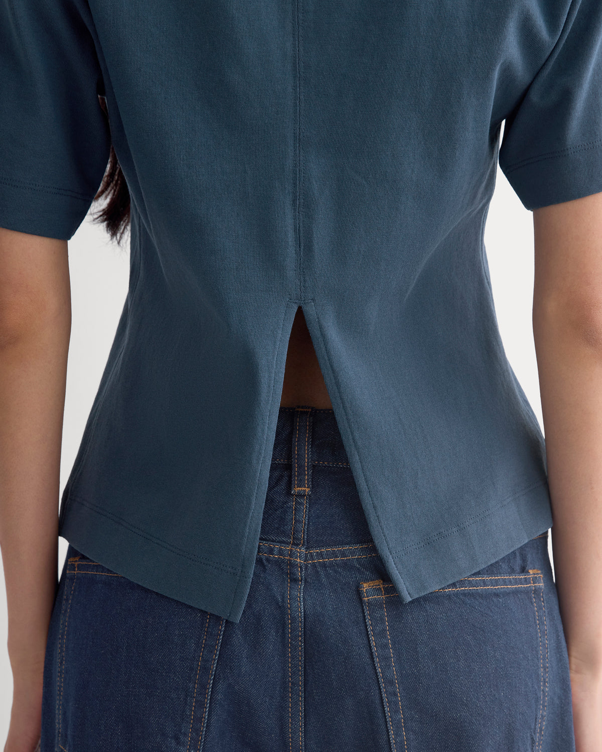 Premium Weight Back Slit Tee | Midnight Navy