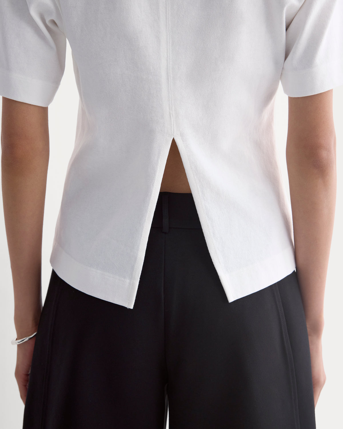 Premium Weight Back Slit Tee | White