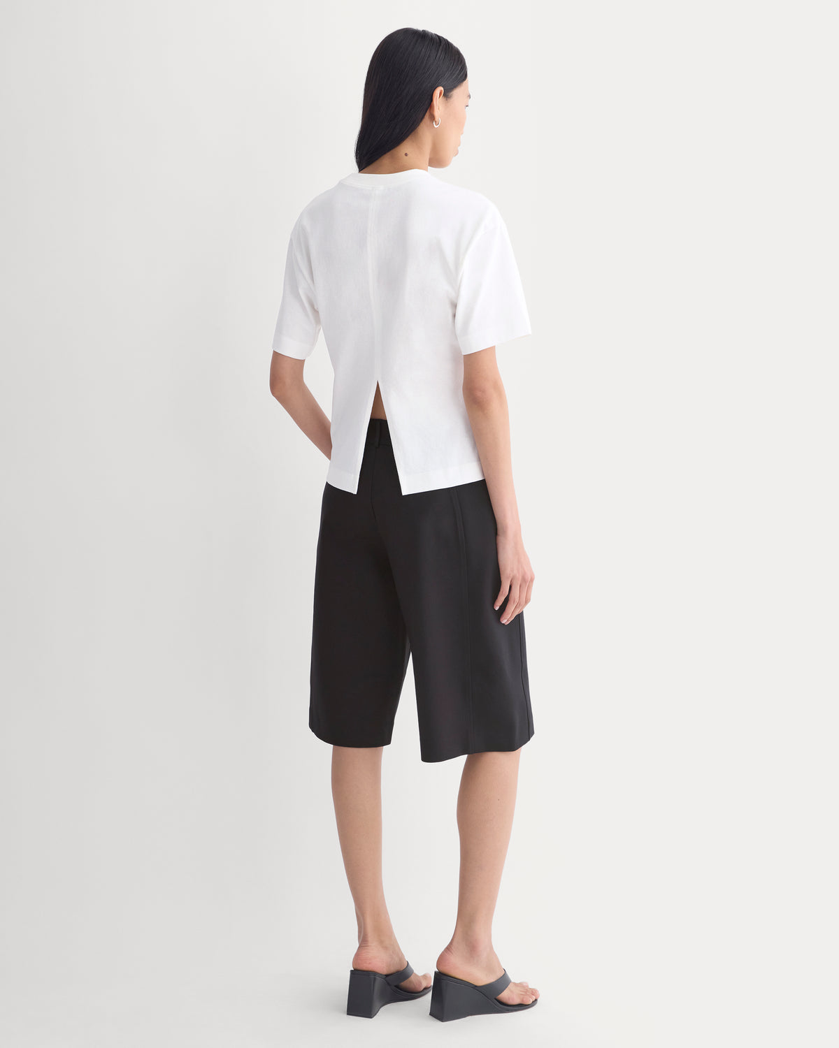 Premium Weight Back Slit Tee | White