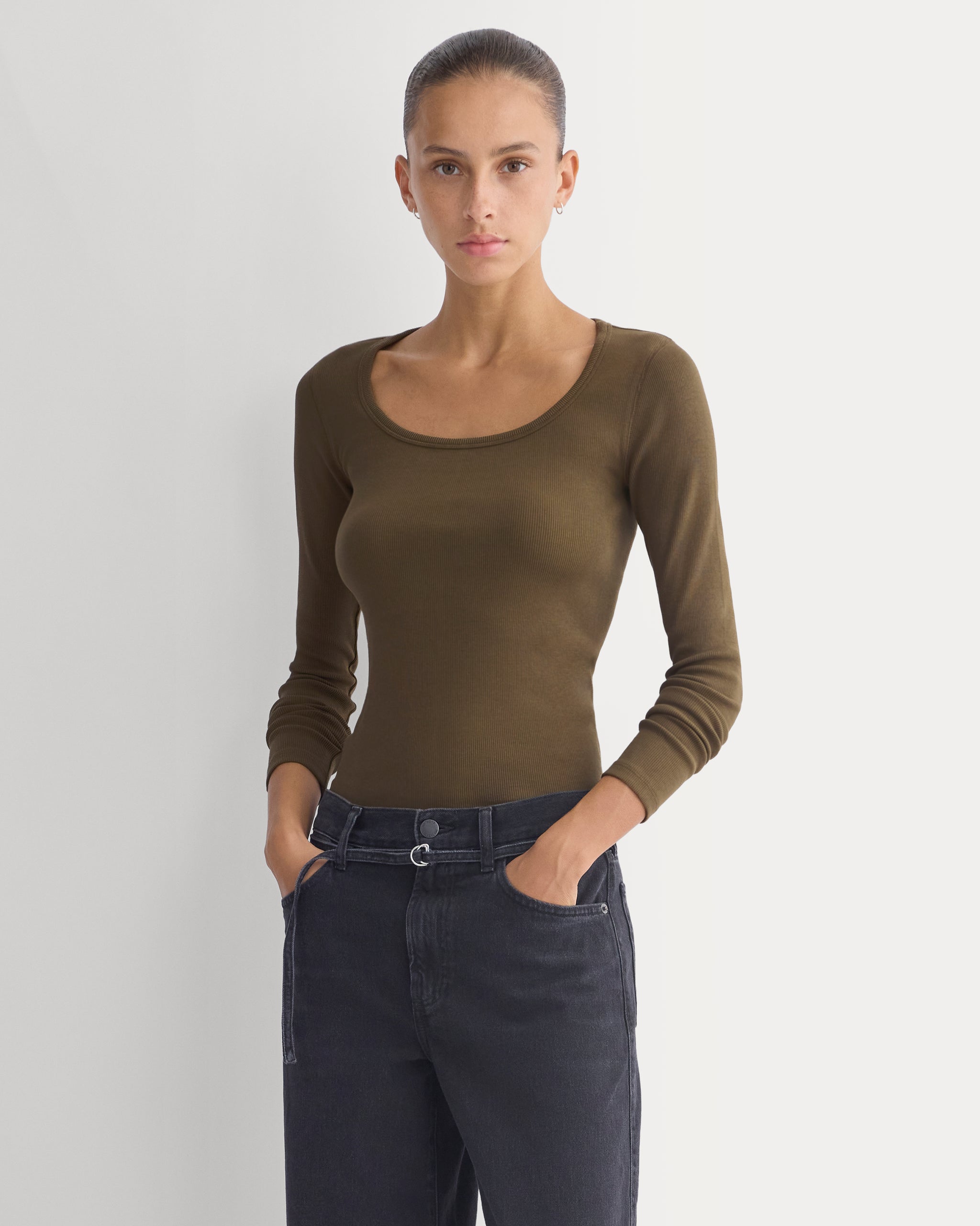 Effortless Rib Classic Long Sleeve | Beech