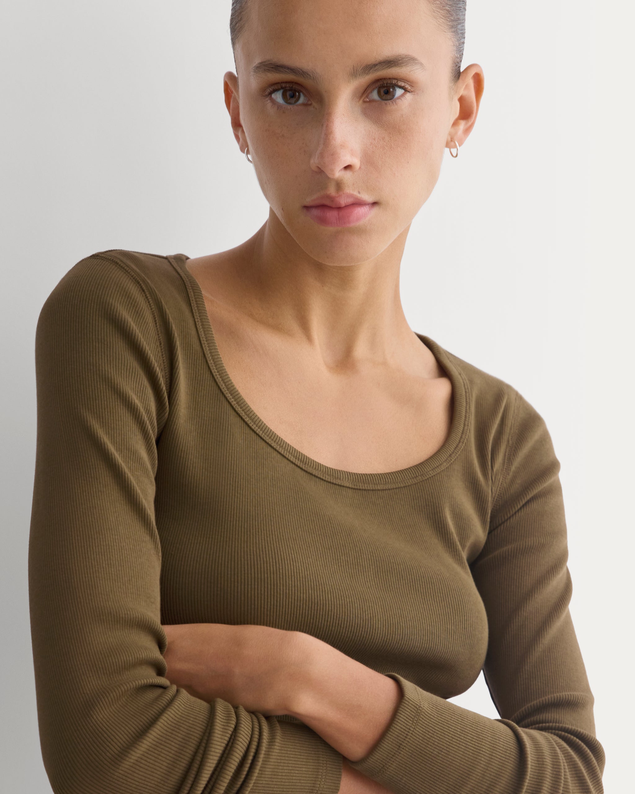 Effortless Rib Classic Long Sleeve | Beech