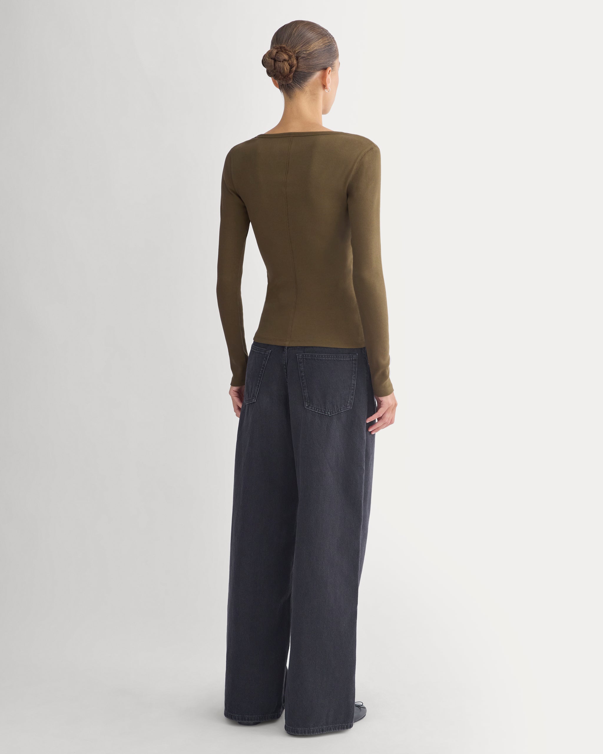 Effortless Rib Classic Long Sleeve | Beech