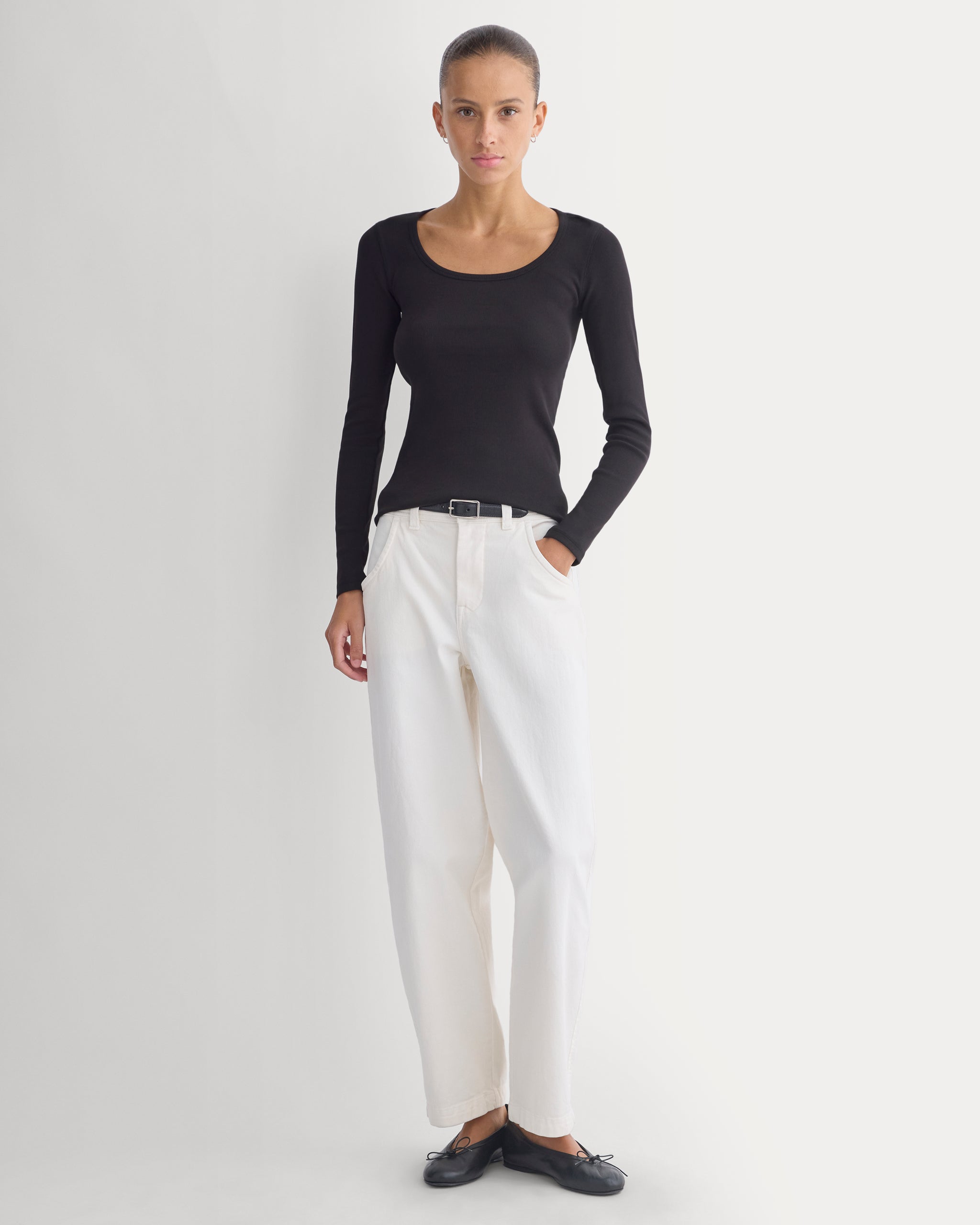 Effortless Rib Classic Long Sleeve | Black
