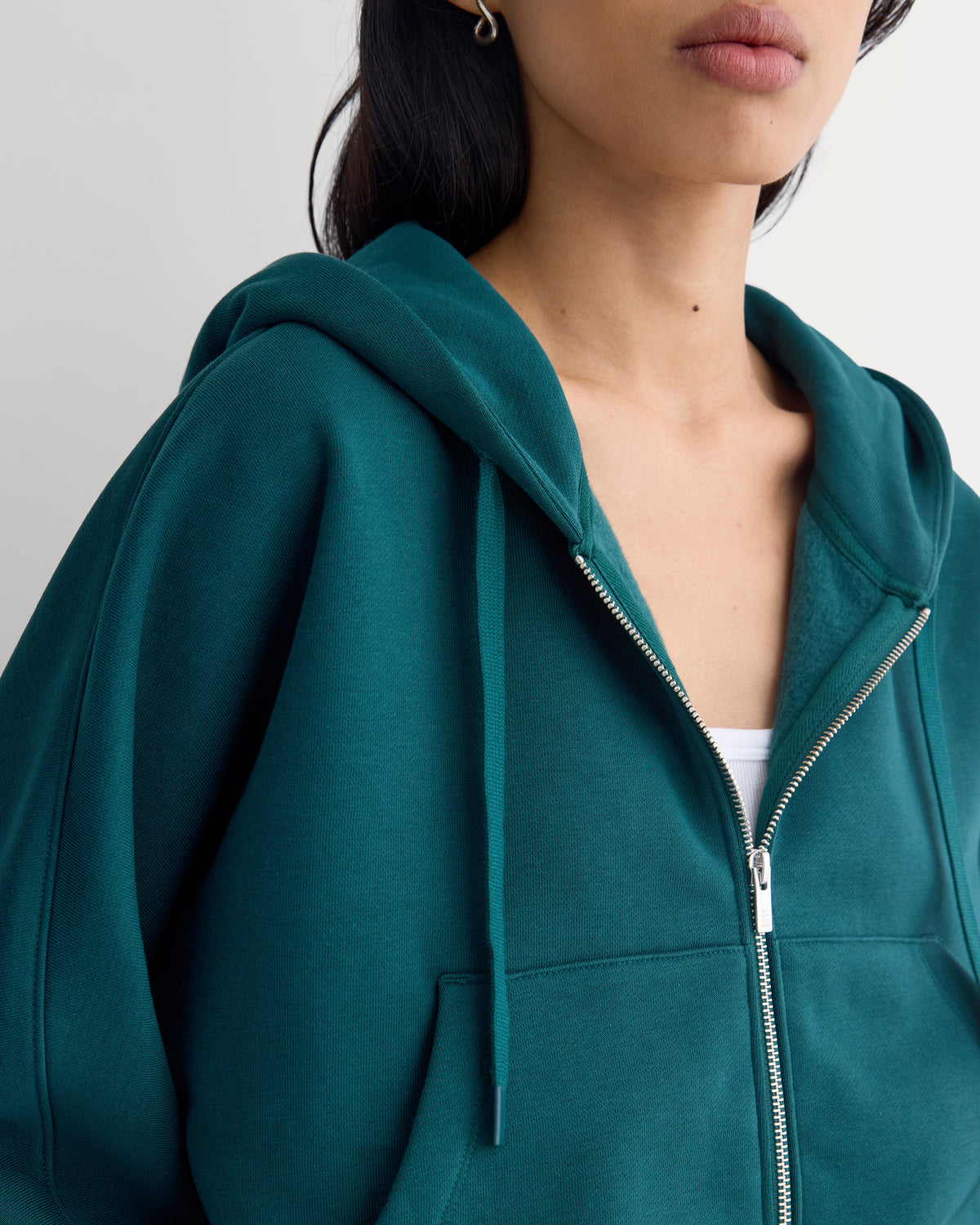 Luxe Fleece Full-Zip Cropped Hoodie | Ponderosa Pine