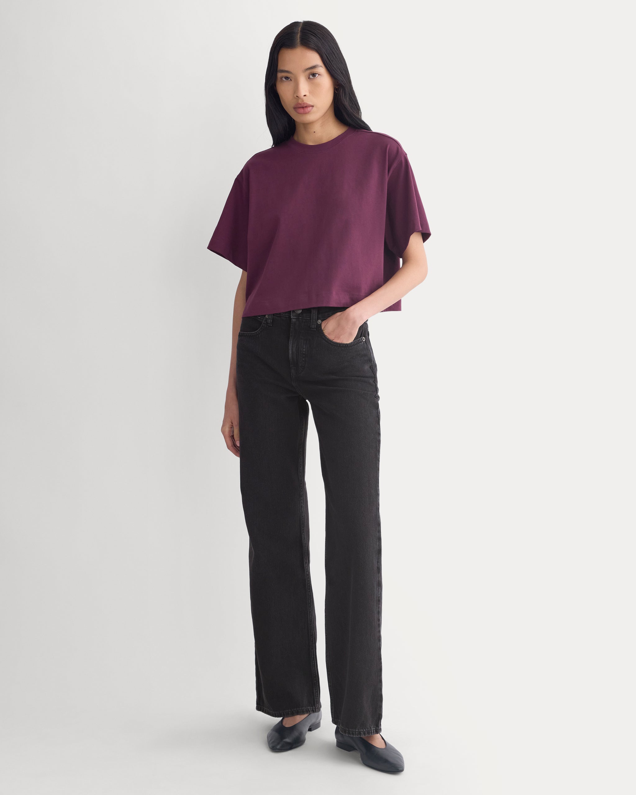 Forever Jersey Cropped Tee | Deep Plum