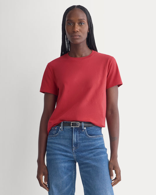 The Box-Cut Tee in Essential Cotton | Vintage Red