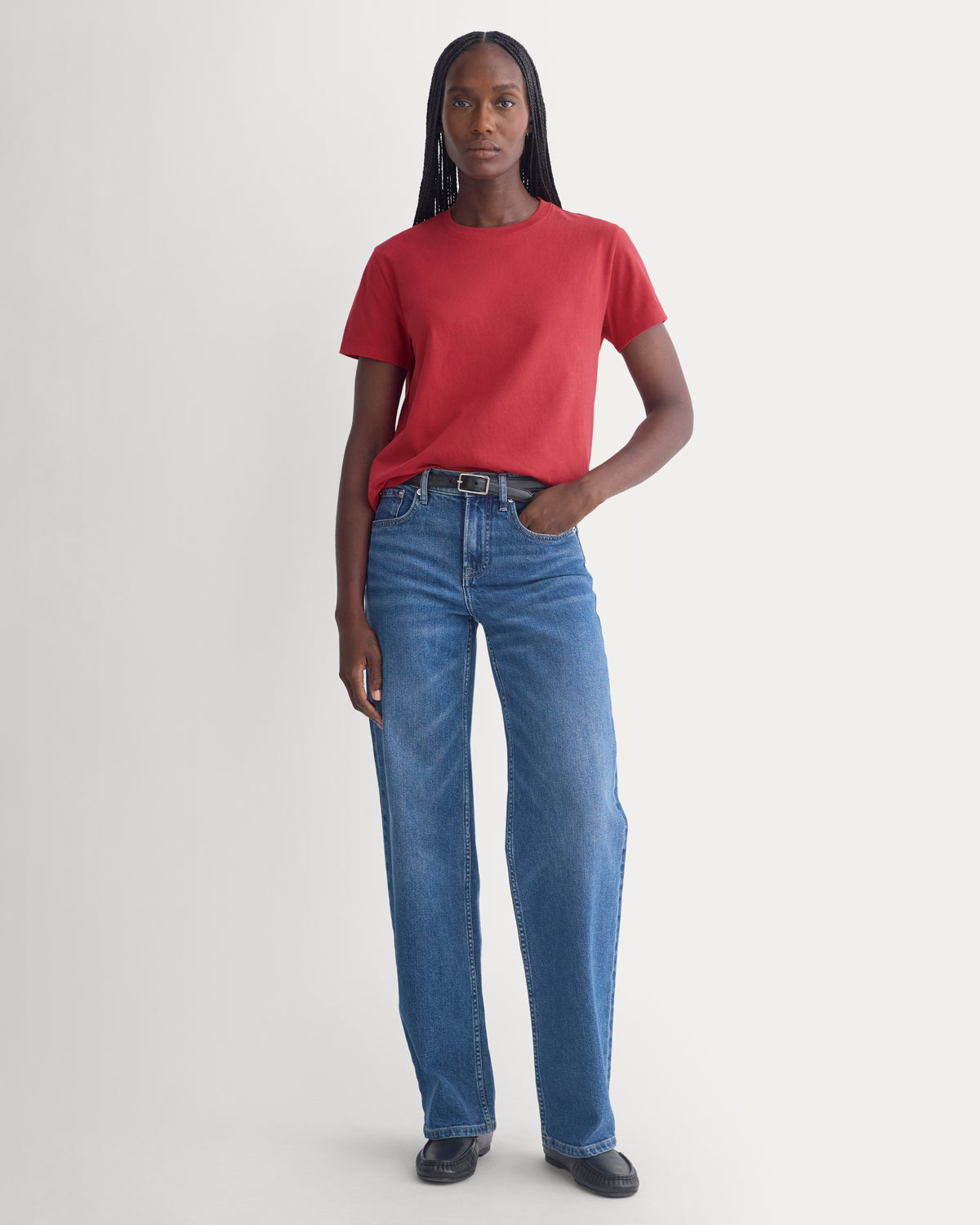The Box-Cut Tee in Essential Cotton | Vintage Red