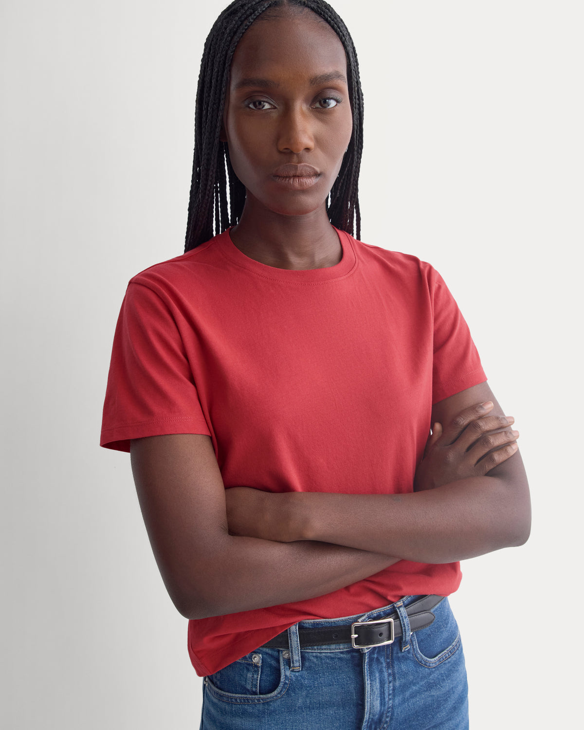 The Box-Cut Tee in Essential Cotton | Vintage Red