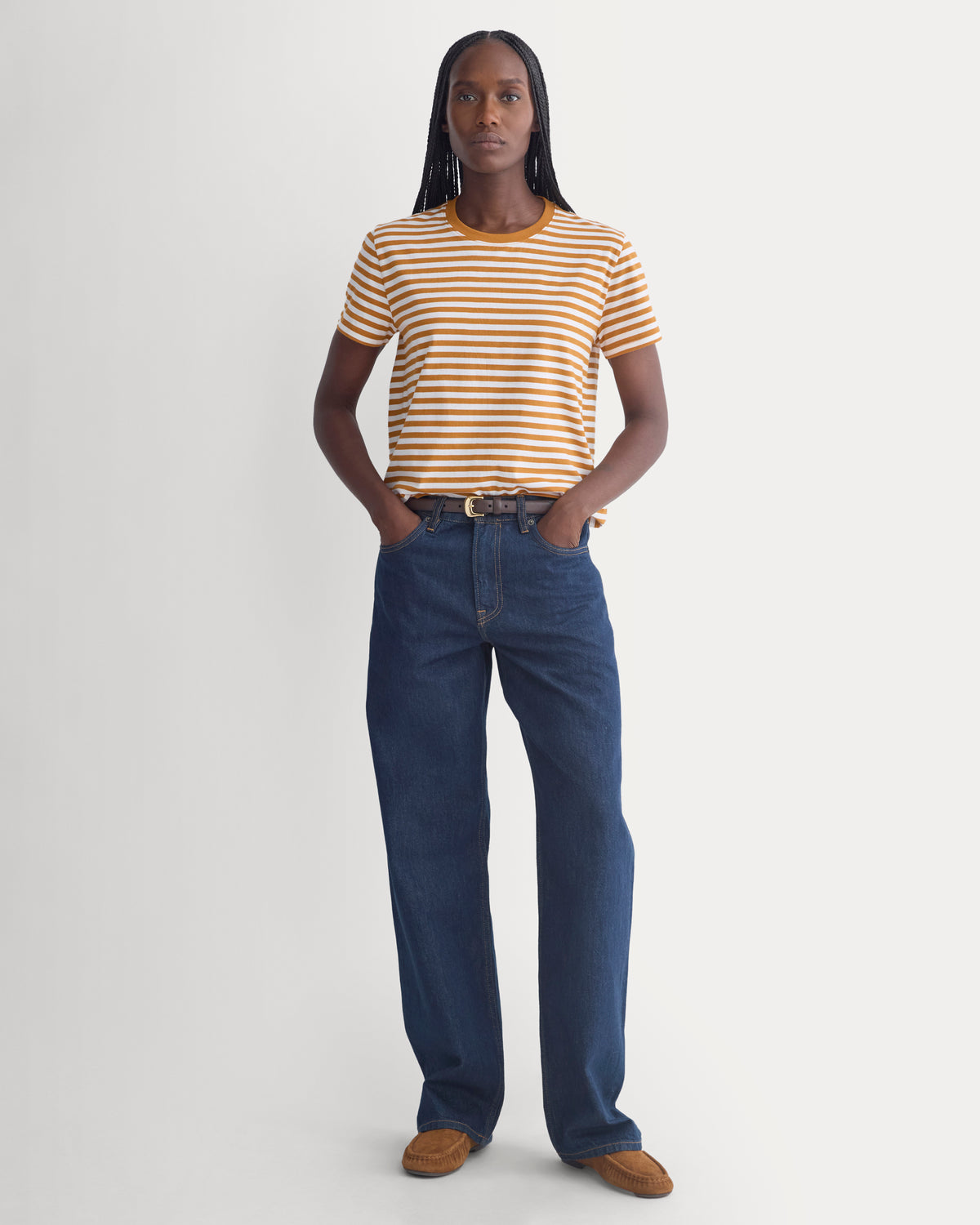 The Box-Cut Tee in Essential Cotton | Bone Brown | No Pocket