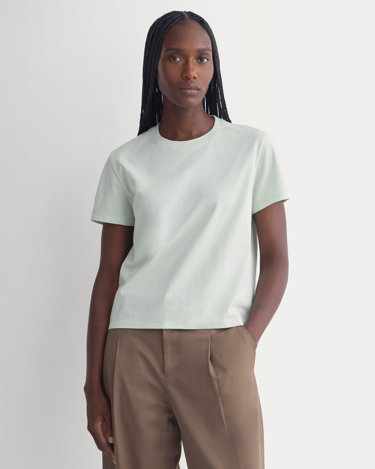 The Box-Cut Tee in Essential Cotton | Lily Green