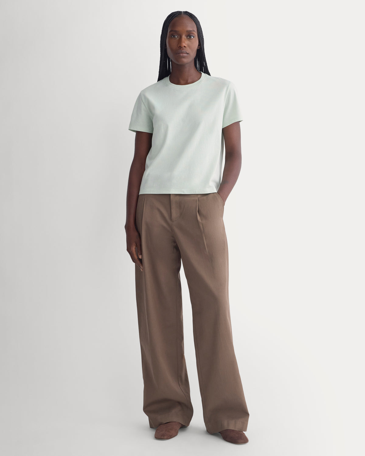 The Box-Cut Tee in Essential Cotton | Lily Green