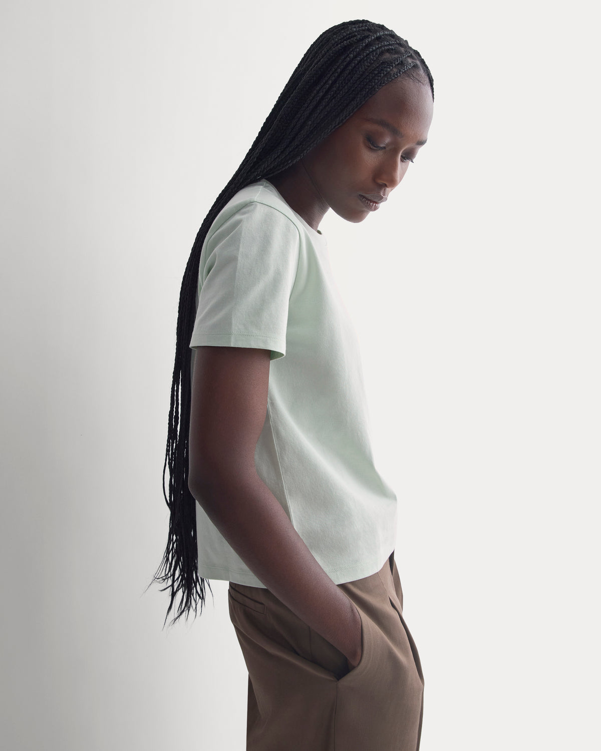 The Box-Cut Tee in Essential Cotton | Lily Green