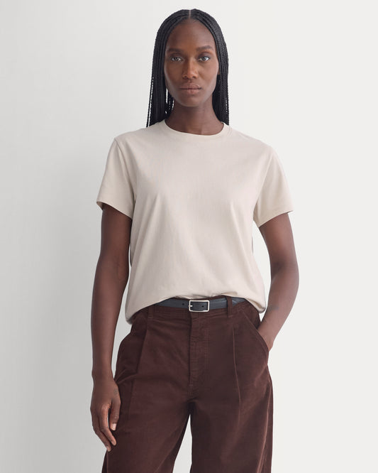 The Box-Cut Tee in Essential Cotton | Peyote | No Pocket