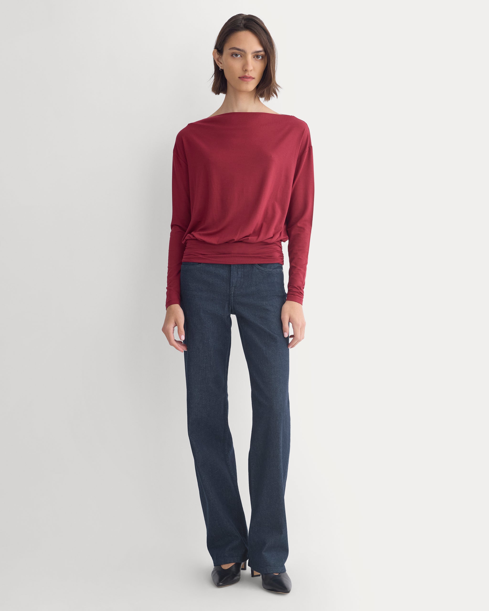 Drapey Jersey Slouchy Top | Cabernet