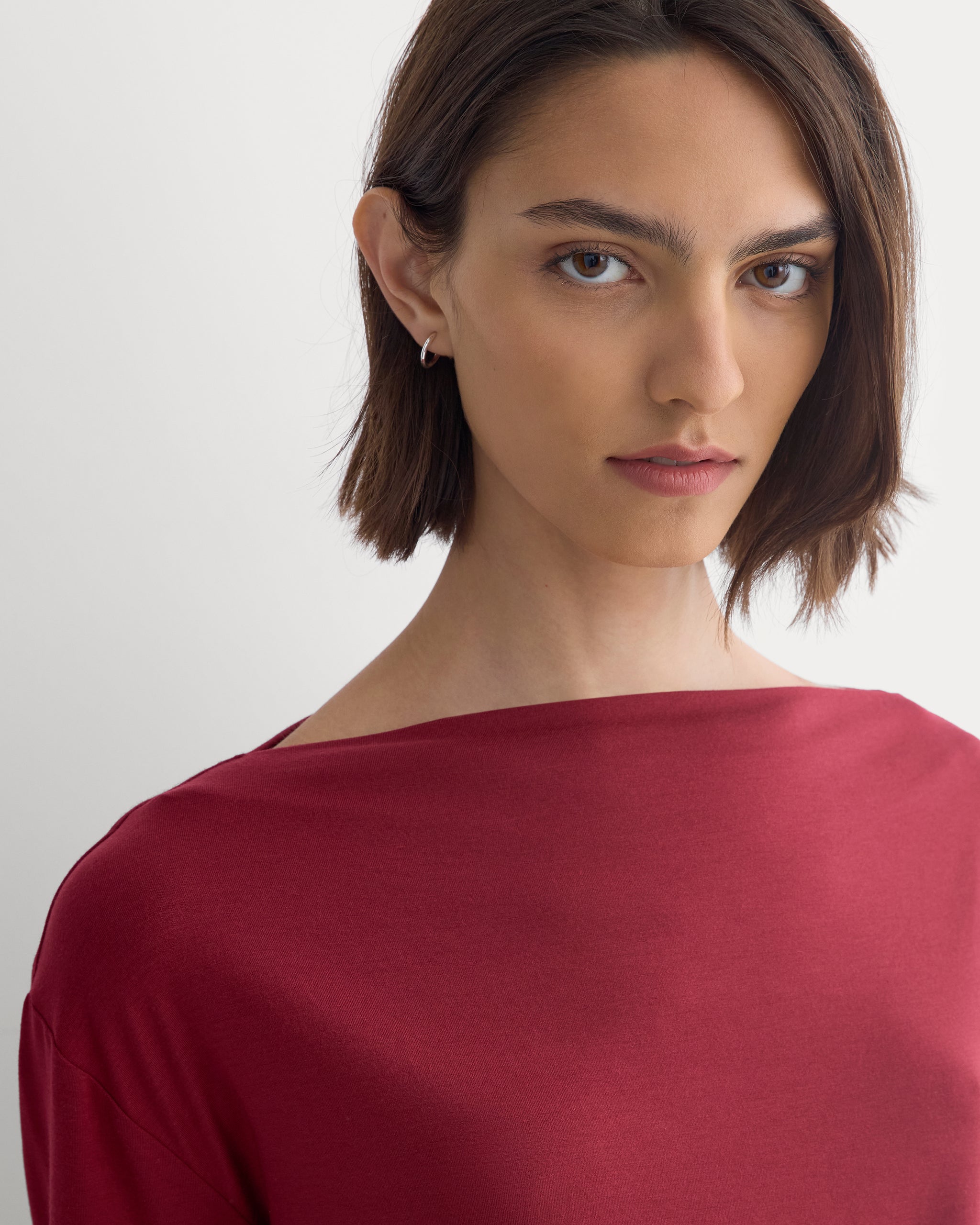 Drapey Jersey Slouchy Top | Cabernet