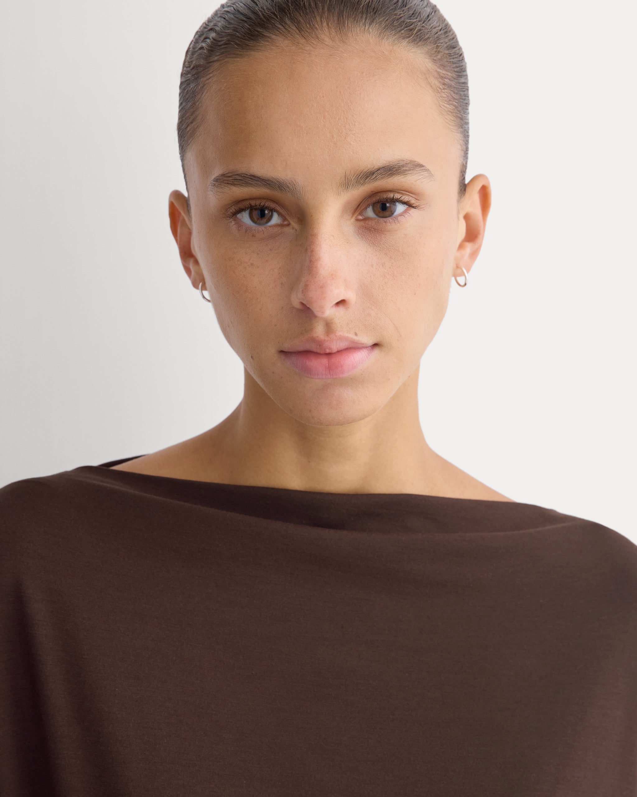 Drapey Jersey Slouchy Top | Coffee Bean
