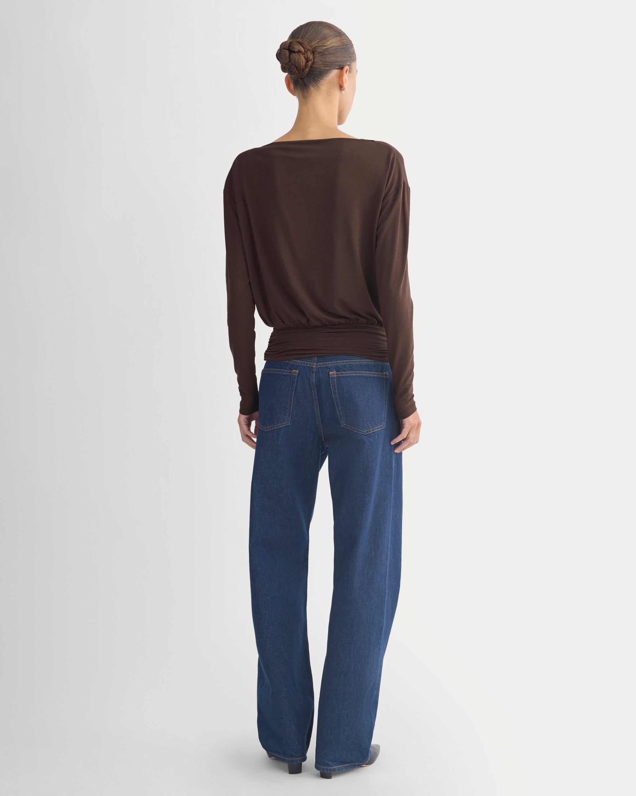 Drapey Jersey Slouchy Top | Coffee Bean