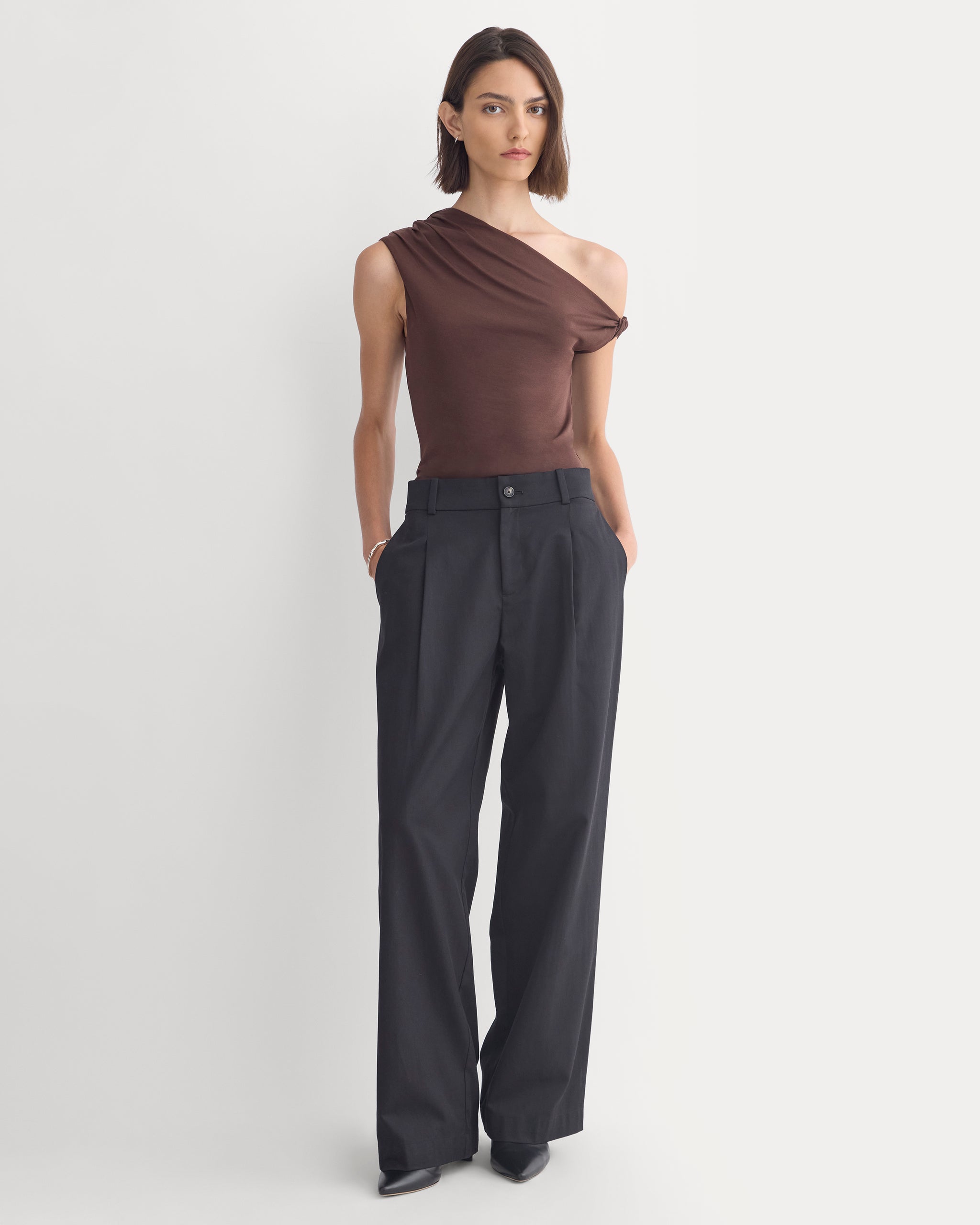 Drapey Jersey Off-The-Shoulder Top | Coffee Bean