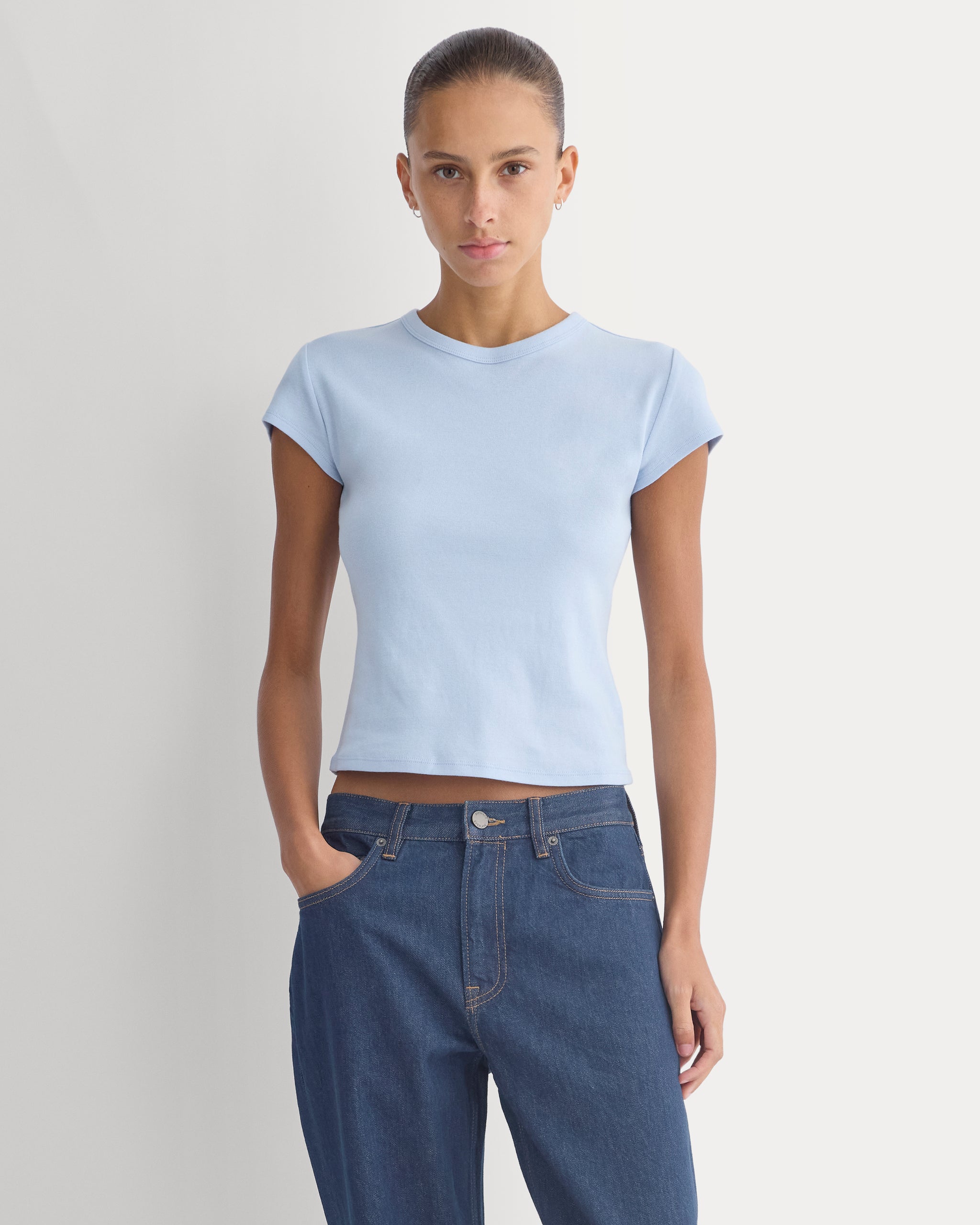RetroSoft Cotton Crew | Cashmere Blue