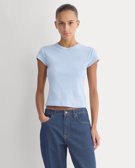 RetroSoft Cotton Crew | Cashmere Blue