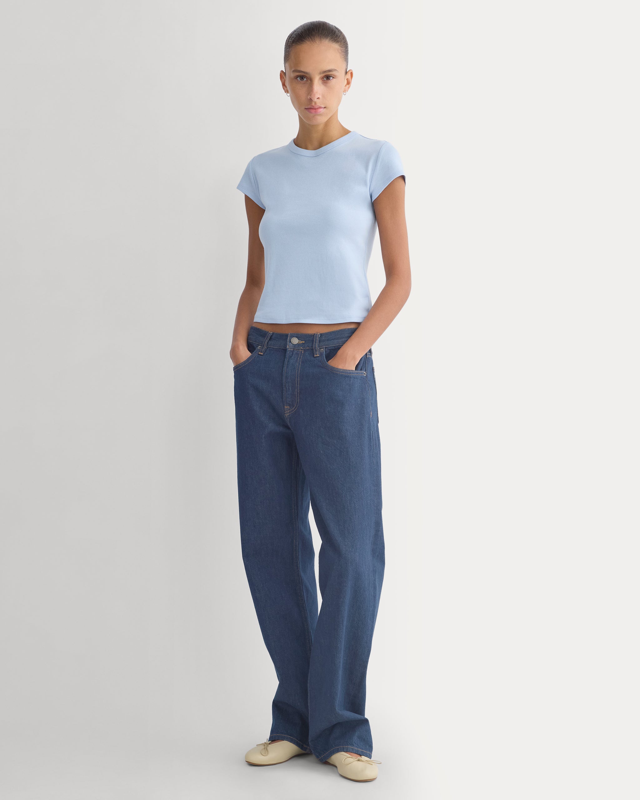 RetroSoft Cotton Crew | Cashmere Blue