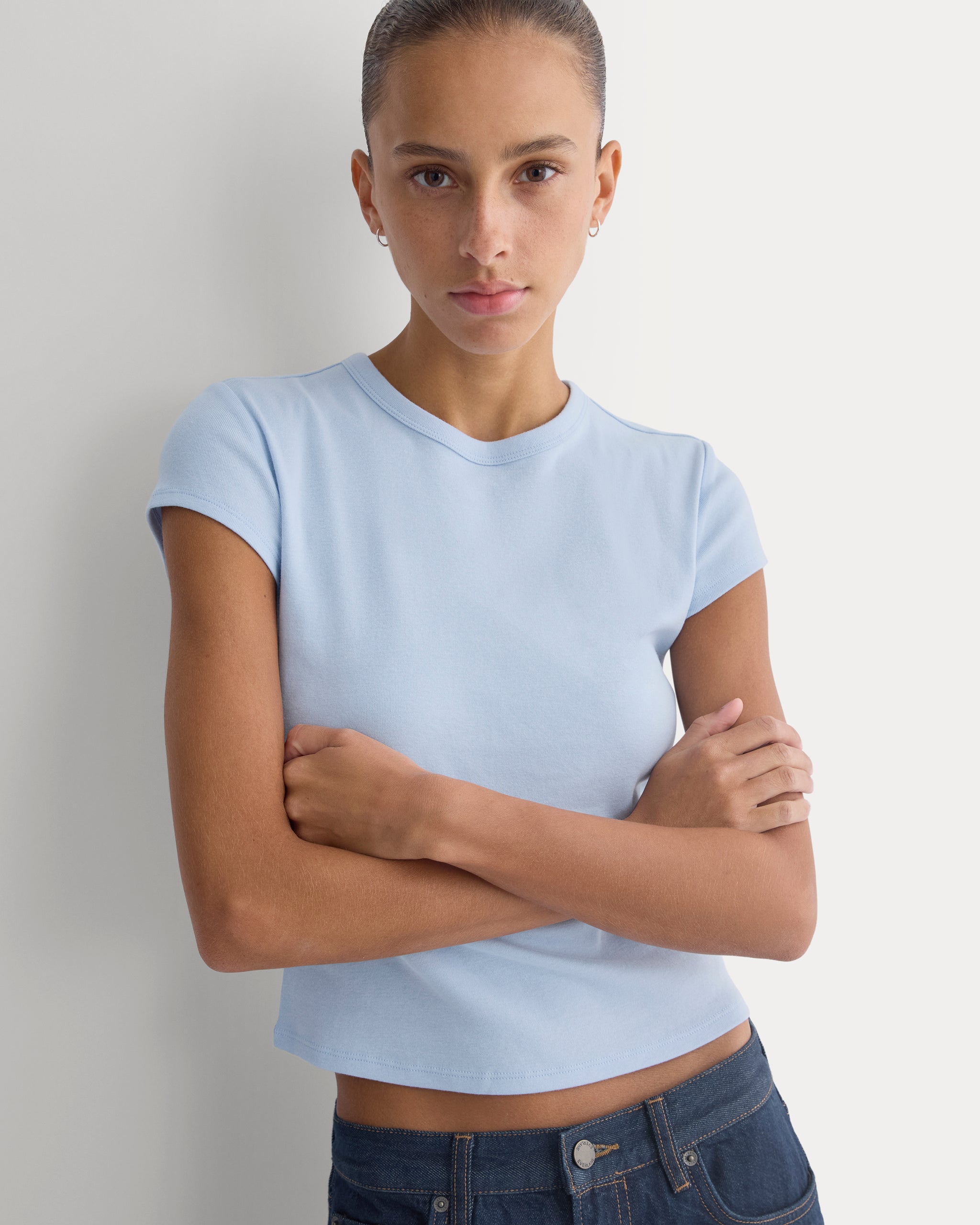 RetroSoft Cotton Crew | Cashmere Blue
