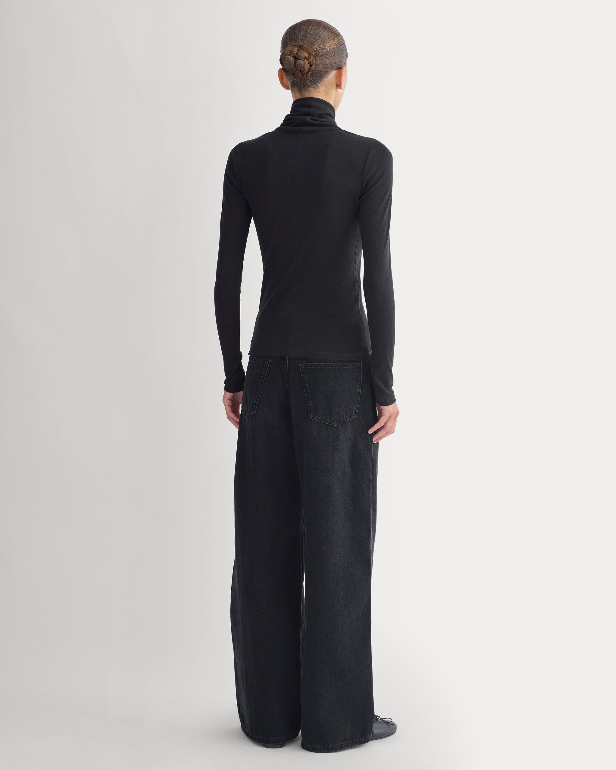 Tissue Long-Sleeve Turtleneck | Black