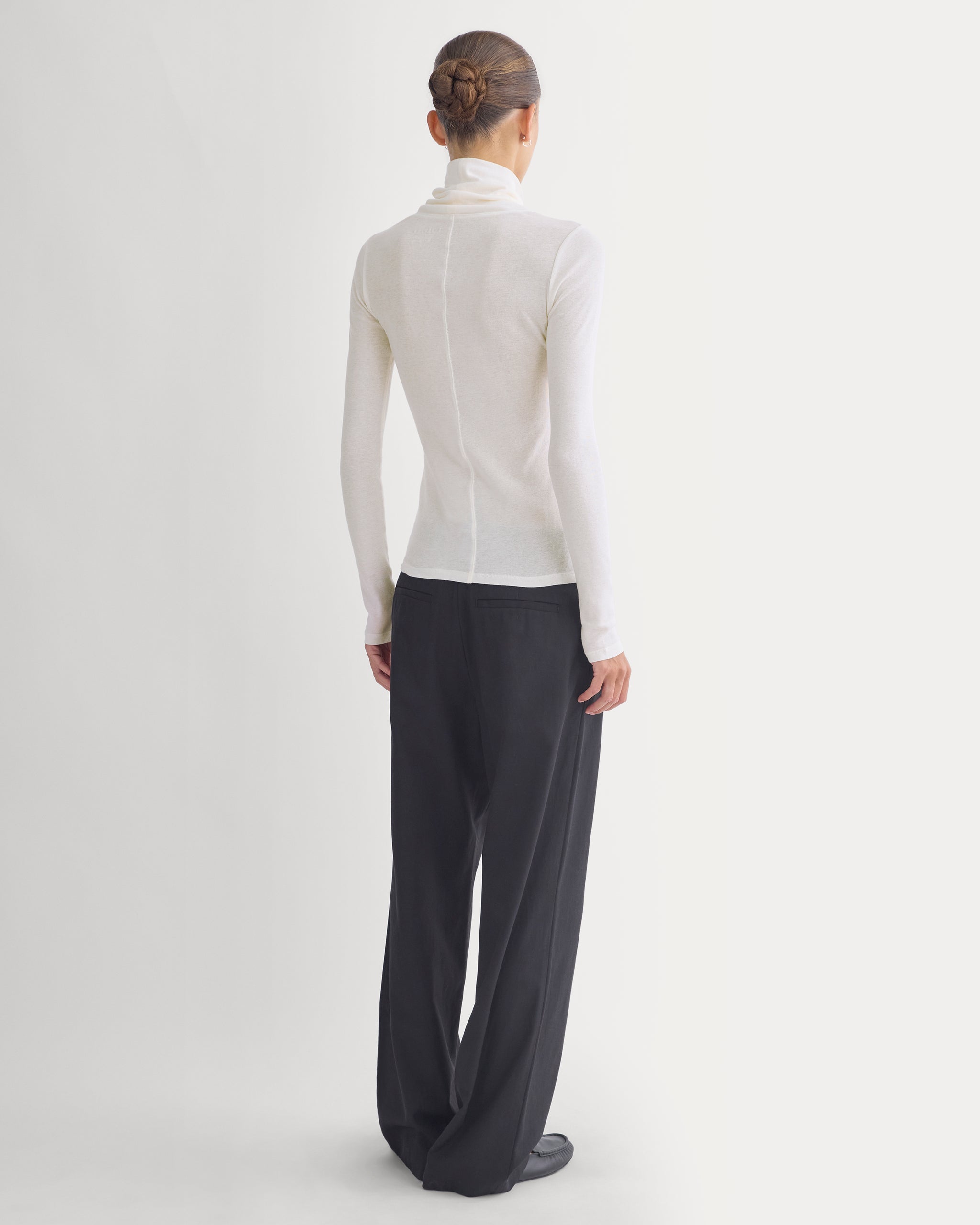 Tissue Long-Sleeve Turtleneck | Bone