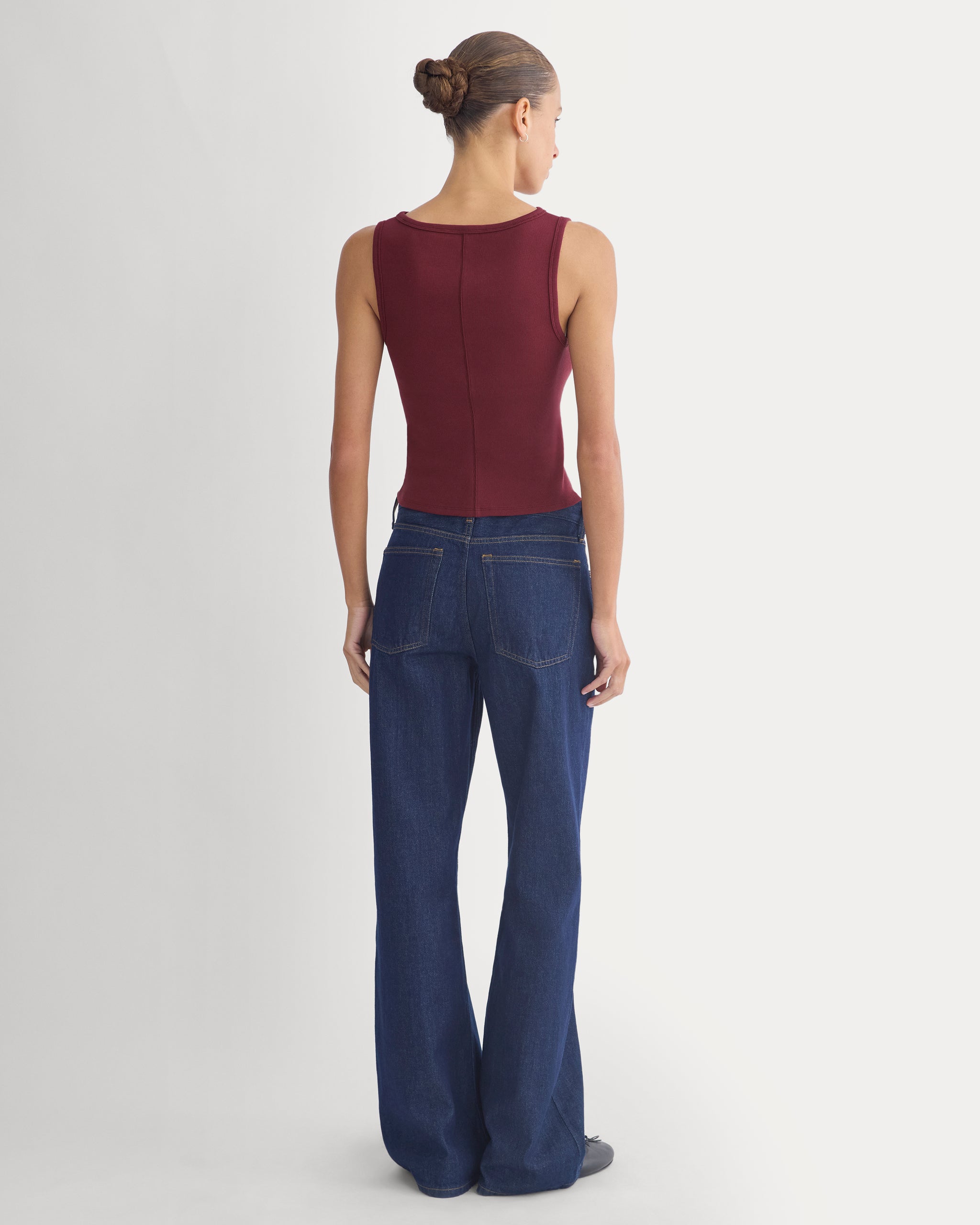 Effortless Rib Boatneck Tank | Cabernet
