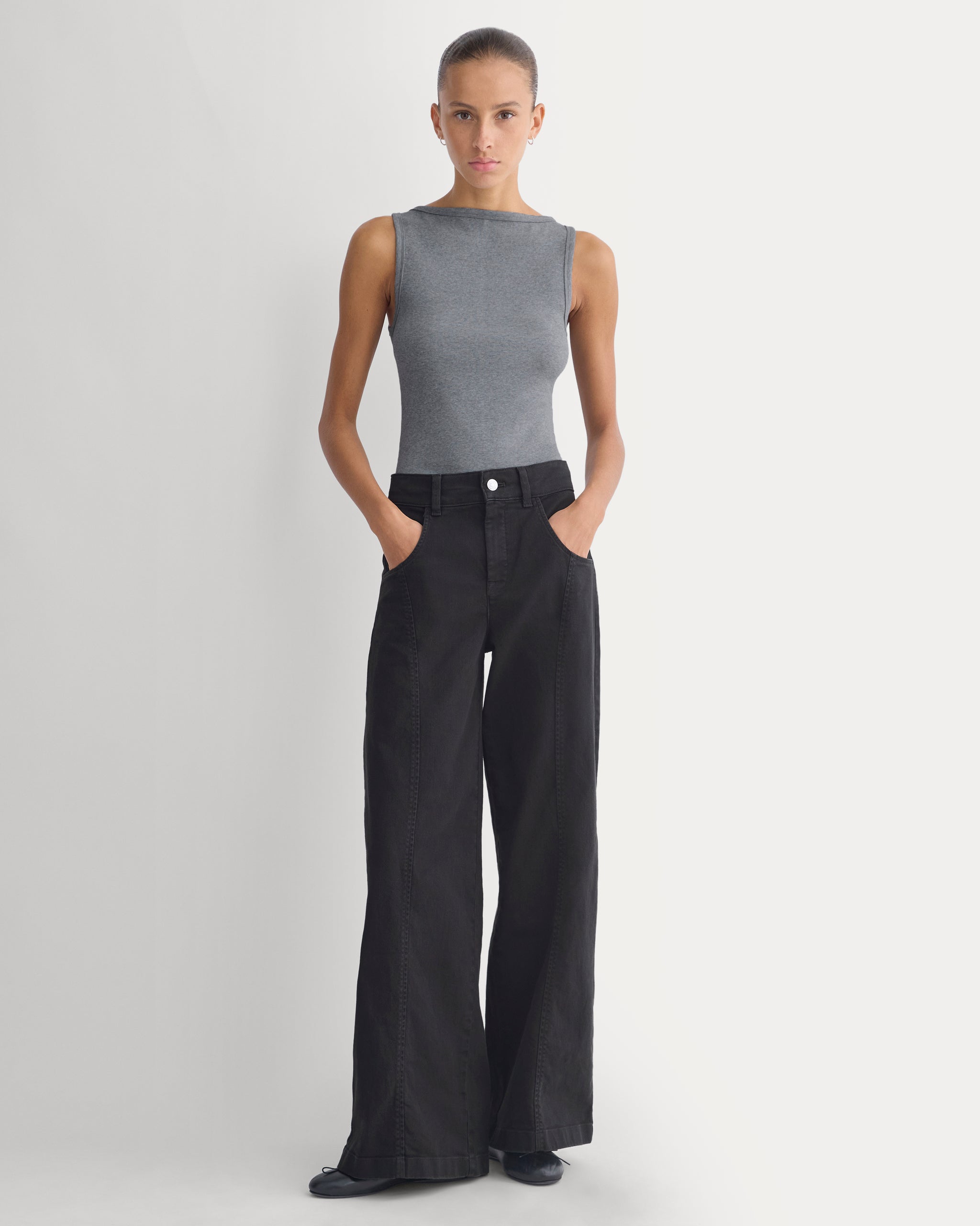 Effortless Rib Boatneck Tank | Vintage Heather Grey