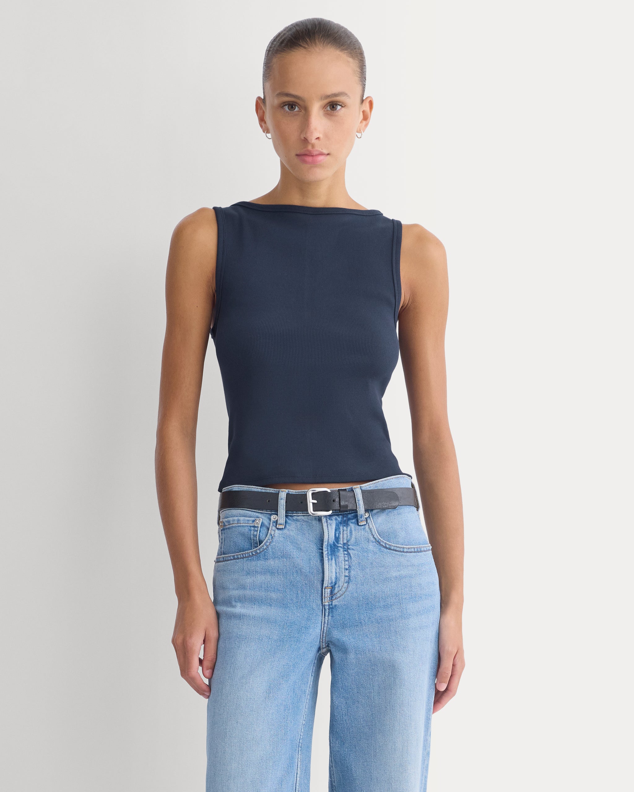 Effortless Rib Boatneck Tank | Navy