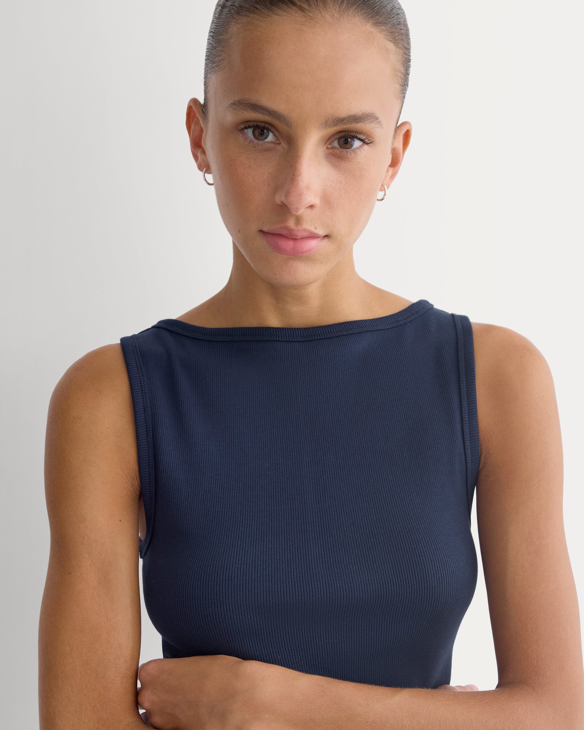Effortless Rib Boatneck Tank | Navy