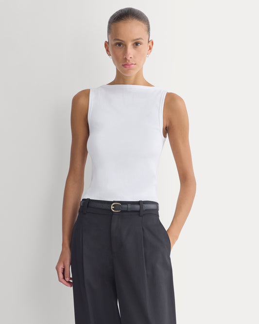 Effortless Rib Boatneck Tank | White
